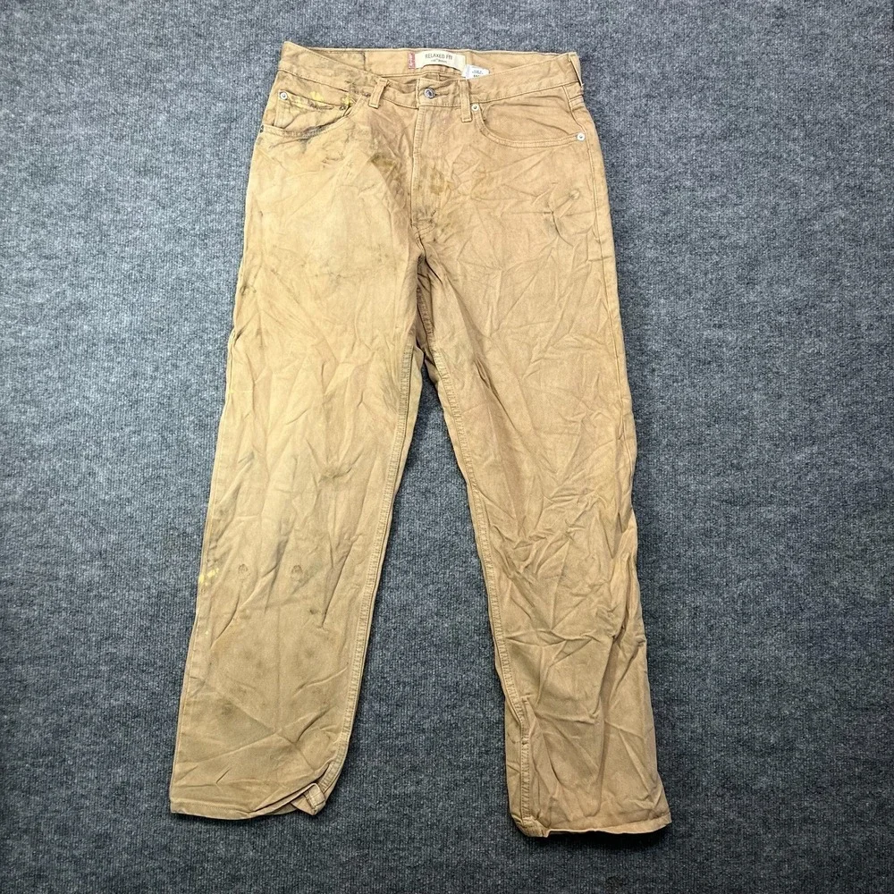 Vintage Levi's 550 Relaxed Fit Jeans Mens Tan Denim Straight Zip Fly Y2K - 32X30